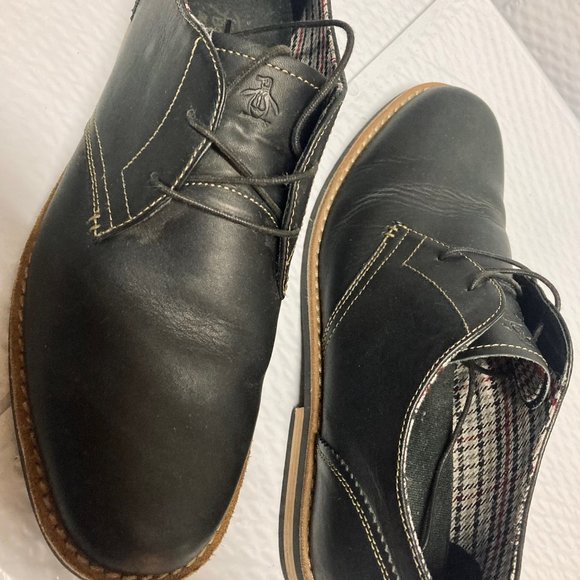 Original Penguin Black Leather Waylon Oxford-Lace-up main image 6